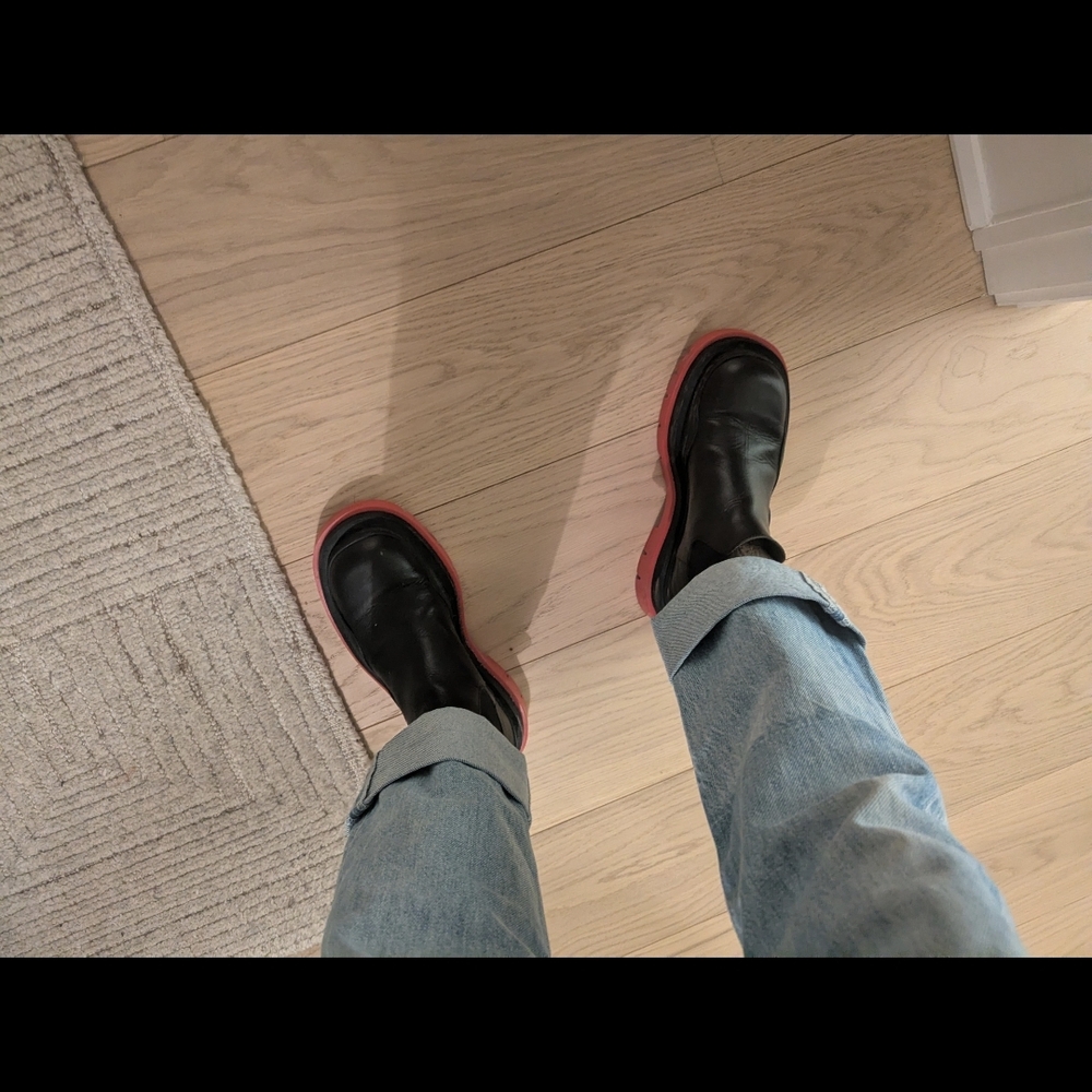 Bottega Veneta Black and Red Winter Boots